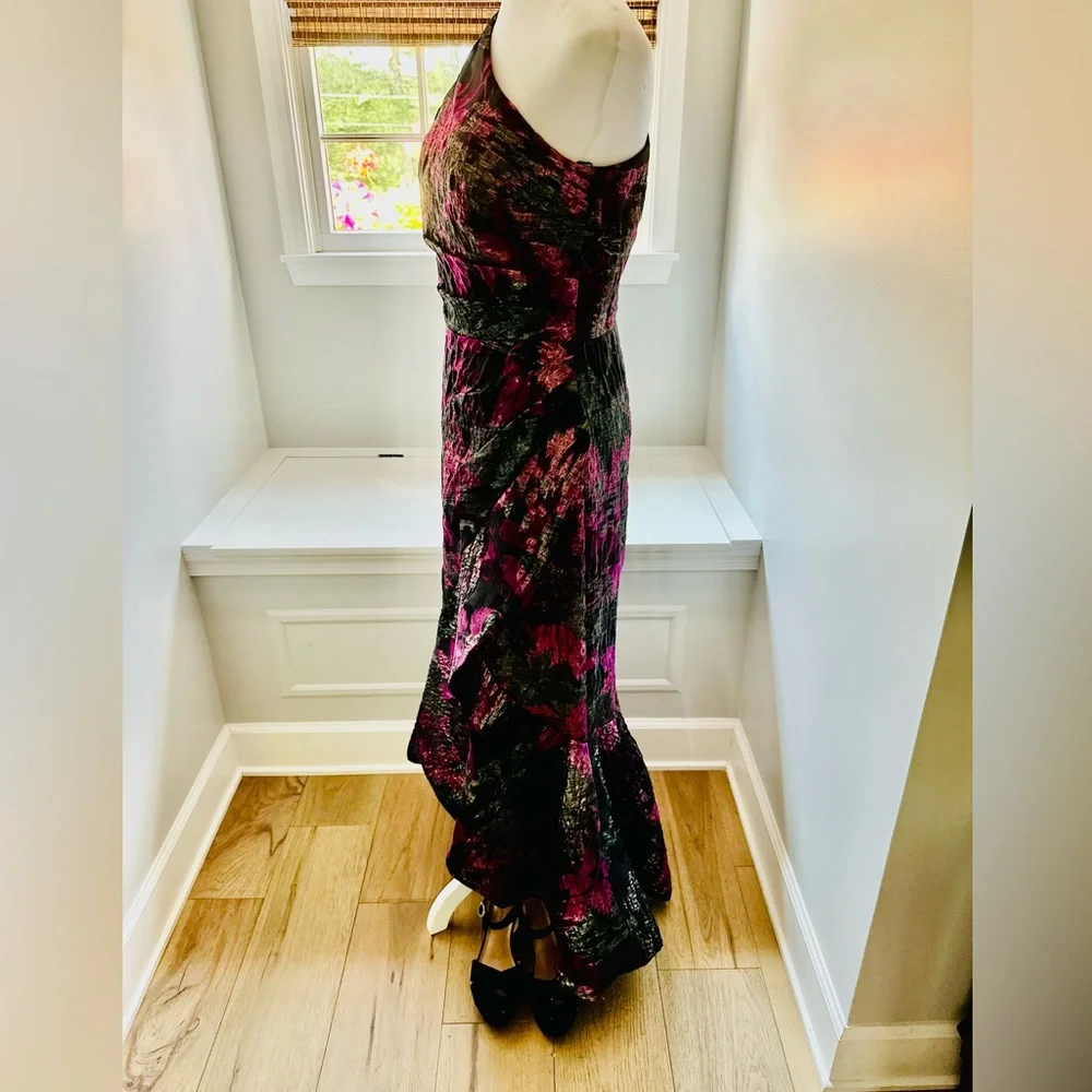 Rickie Freeman for Teri Jon Floral One-Shoulder Evening Dress - Picture 3 of 16